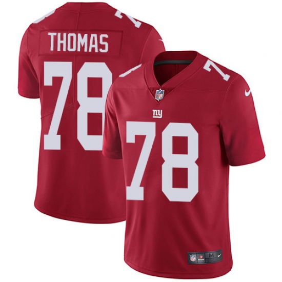 Men's New York Giants 78 Andrew Thomas Red Alternate Stitched NFL Vapor Untouchable Limited Jersey