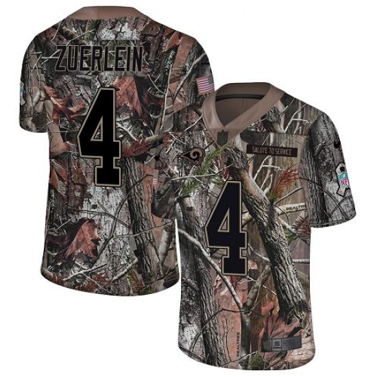 Men's Nike Los Angeles Rams 4 Greg Zuerlein Camo Rush Realtree Limited NFL Jersey