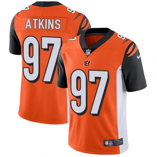 Men's Nike Cincinnati Bengals 97 Geno Atkins Vapor Untouchable Limited Orange Alternate NFL Jersey