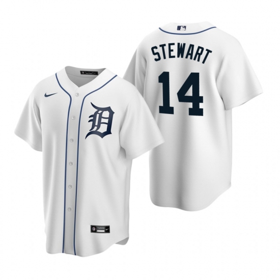 Men's Nike Detroit Tigers 14 Christin Stewart White Home Stitched Baseball Jersey