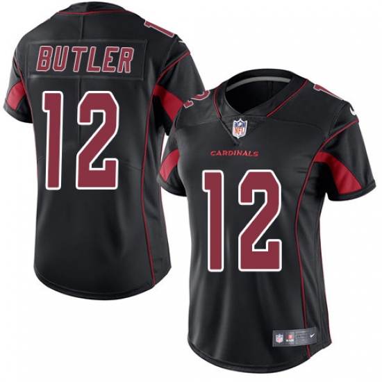 Women's Nike Arizona Cardinals 12 Brice Butler Limited Black Rush Vapor Untouchable NFL Jersey