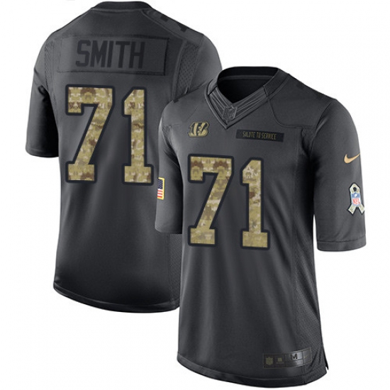 Youth Nike Cincinnati Bengals 71 Andre Smith Limited Black 2016 Salute to Service NFL Jersey