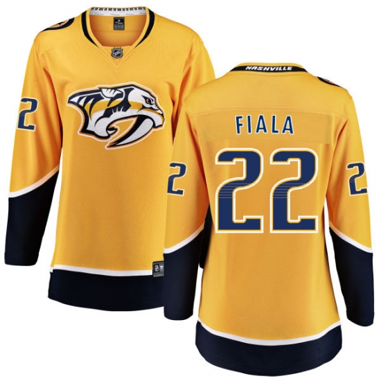 Women's Nashville Predators 22 Kevin Fiala Fanatics Branded Gold Home Breakaway NHL Jersey