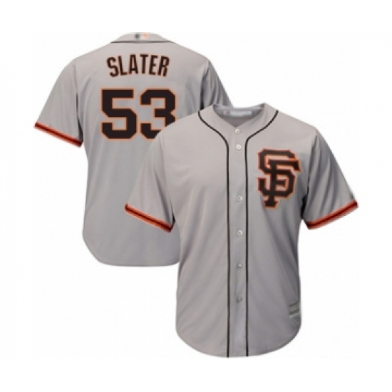 Youth San Francisco Giants 53 Austin Slater Authentic Grey Road 2 Cool Base Baseball Player Jersey