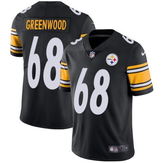 Men's Nike Pittsburgh Steelers 68 L.C. Greenwood Black Team Color Vapor Untouchable Limited Player NFL Jersey