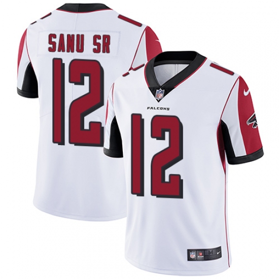 Men's Nike Atlanta Falcons 12 Mohamed Sanu White Vapor Untouchable Limited Player NFL Jersey