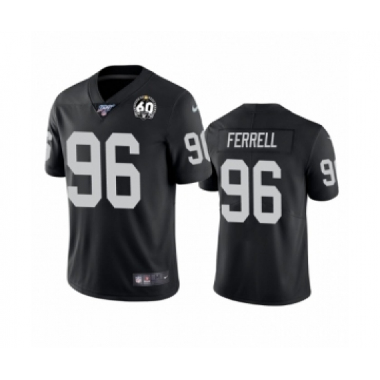 Women's Oakland Raiders 96 Clelin Ferrell Black 60th Anniversary Vapor Untouchable Limited Player 100th Season Football Jersey