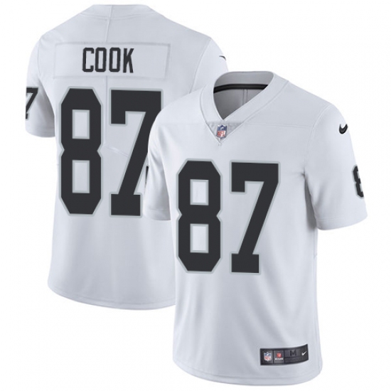 Youth Nike Oakland Raiders 87 Jared Cook Elite White NFL Jersey