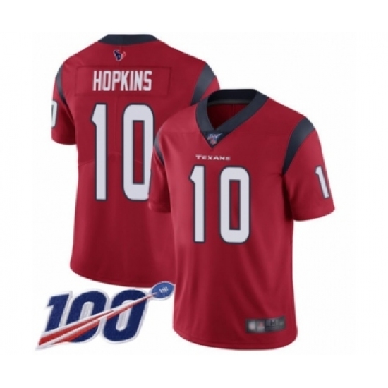 Youth Nike Houston Texans 10 DeAndre Hopkins Red Alternate Vapor Untouchable Limited Player 100th Season NFL Jersey