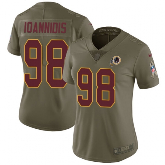 Women's Nike Washington Redskins 98 Matt Ioannidis Limited Olive 2017 Salute to Service NFL Jersey