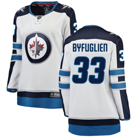 Women's Winnipeg Jets 33 Dustin Byfuglien Fanatics Branded White Away Breakaway NHL Jersey