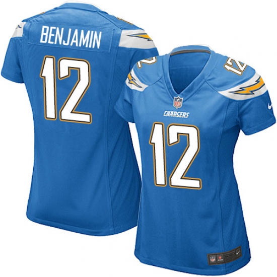 Women's Nike Los Angeles Chargers 12 Travis Benjamin Game Electric Blue Alternate NFL Jersey