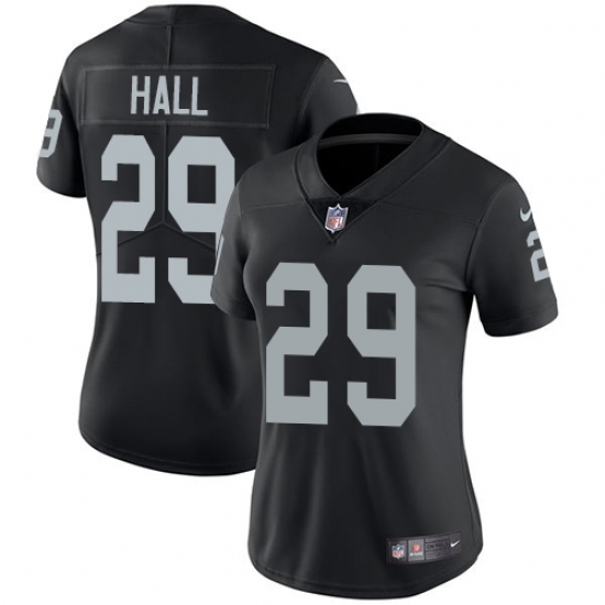Women Nike Oakland Raiders 29 Leon Hall Black Team Color Vapor Untouchable Limited Player NFL Jersey