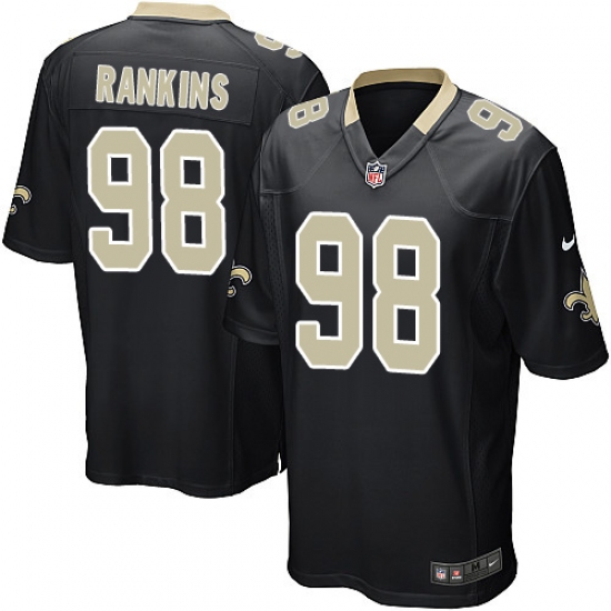 Men's Nike New Orleans Saints 98 Sheldon Rankins Game Black Team Color NFL Jersey
