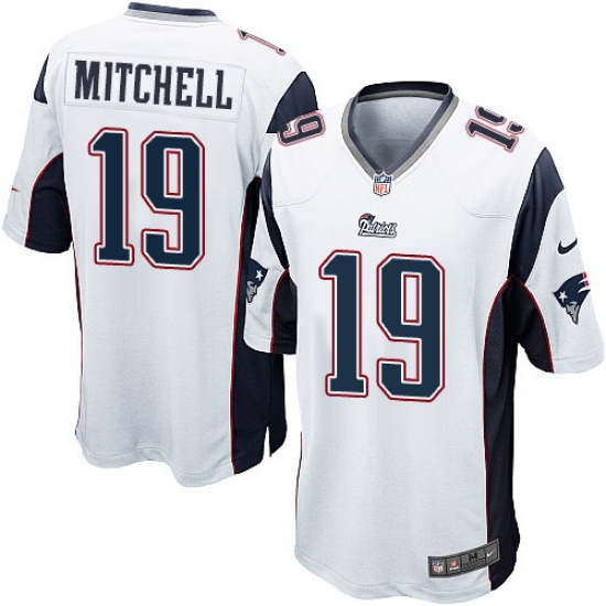 Men's Nike New England Patriots 19 Malcolm Mitchell Game White NFL Jersey