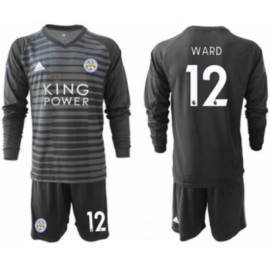 Leicester City 12 Ward Black Goalkeeper Long Sleeves Soccer Club Jersey