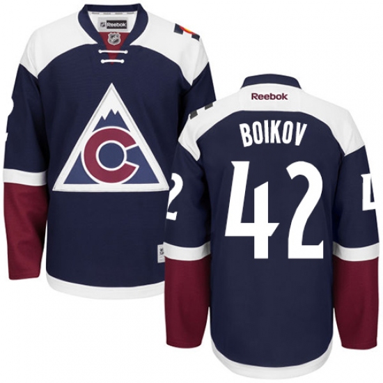 Youth Reebok Colorado Avalanche 42 Sergei Boikov Authentic Blue Third NHL Jersey