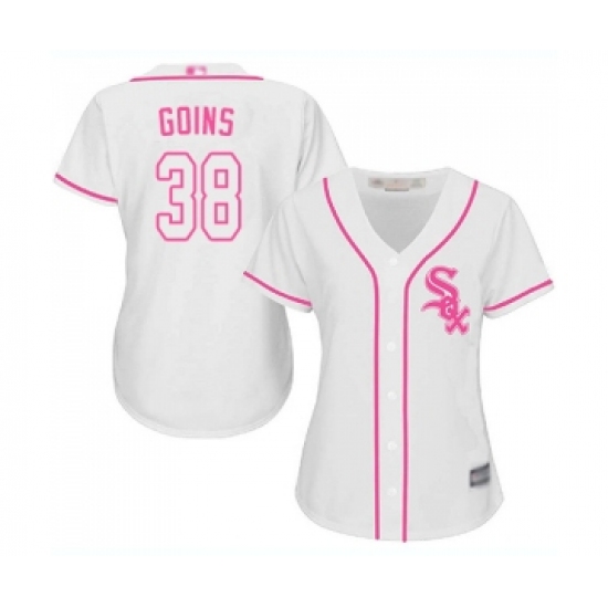 Women's Chicago White Sox 38 Ryan Goins Replica White Fashion Cool Base Baseball Jersey