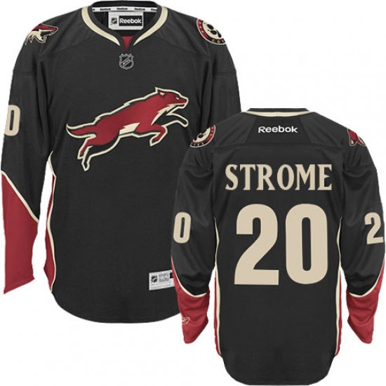 Men's Reebok Arizona Coyotes 20 Dylan Strome Premier Black Third NHL Jersey