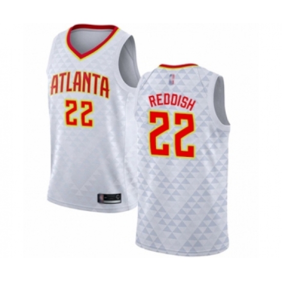 Women's Atlanta Hawks 22 Cam Reddish Authentic White Basketball Jersey - Association Edition