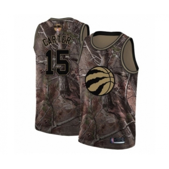 Youth Toronto Raptors 15 Vince Carter Swingman Camo Realtree Collection 2019 Basketball Finals Bound Jersey