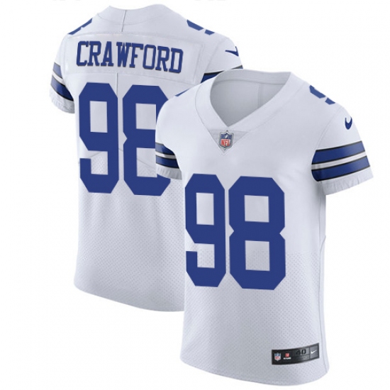 Men's Nike Dallas Cowboys 98 Tyrone Crawford Elite White NFL Jersey