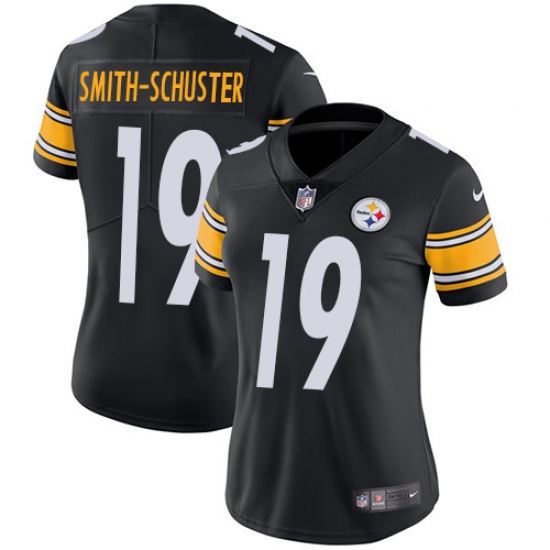 Women's Nike Pittsburgh Steelers 19 JuJu Smith-Schuster Black Team Color Vapor Untouchable Limited Player NFL Jersey