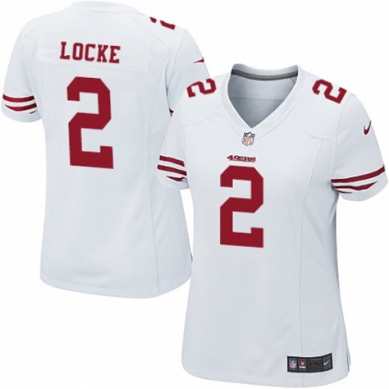 Women's Nike San Francisco 49ers 2 Jeff Locke Game White NFL Jersey