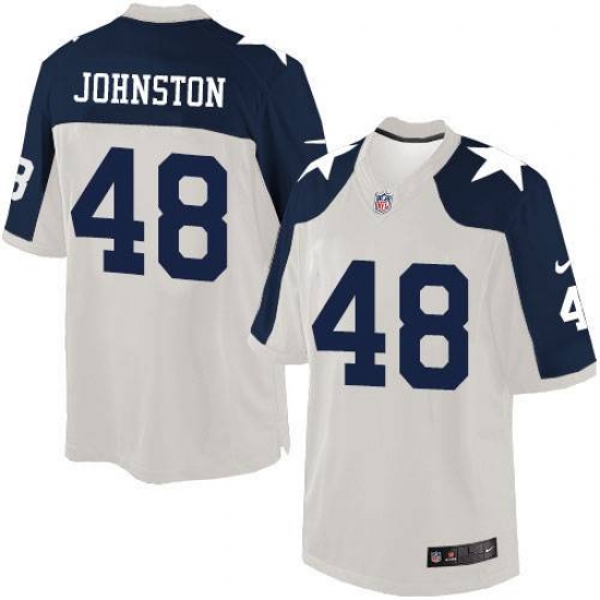 Men's Nike Dallas Cowboys 48 Daryl Johnston Limited White Throwback Alternate NFL Jersey