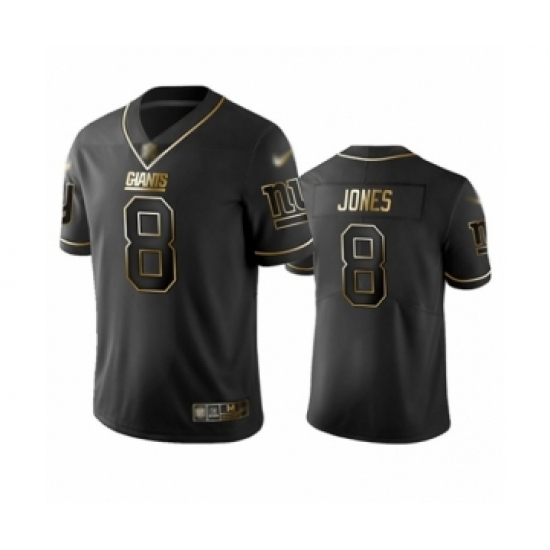 Men's New York Giants 8 Daniel Jones Limited Black Golden Edition Football Jersey