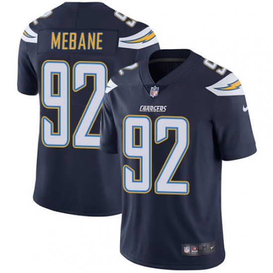 Youth Nike Los Angeles Chargers 92 Brandon Mebane Elite Navy Blue Team Color NFL Jersey