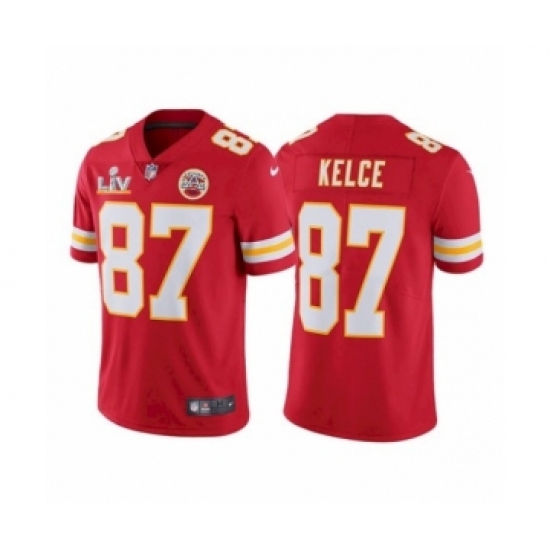Youth Kansas City Chiefs 87 Travis Kelce Red 2021 Super Bowl LV Jersey
