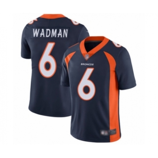 Youth Denver Broncos 6 Colby Wadman Navy Blue Alternate Vapor Untouchable Limited Player Football Jersey