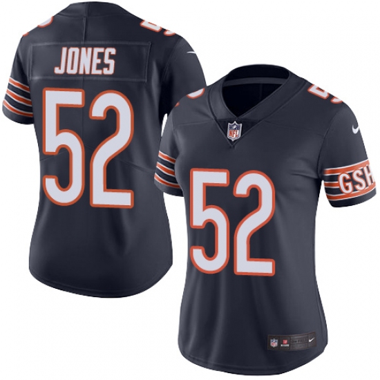 Women's Nike Chicago Bears 52 Christian Jones Navy Blue Team Color Vapor Untouchable Limited Player NFL Jersey