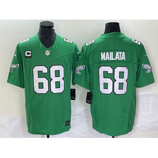 Men's Nike Philadelphia Eagles 68 Jordan Mailata Green 2023 F.U.S.E. Vapor Untouchable C Stitched Football Jersey
