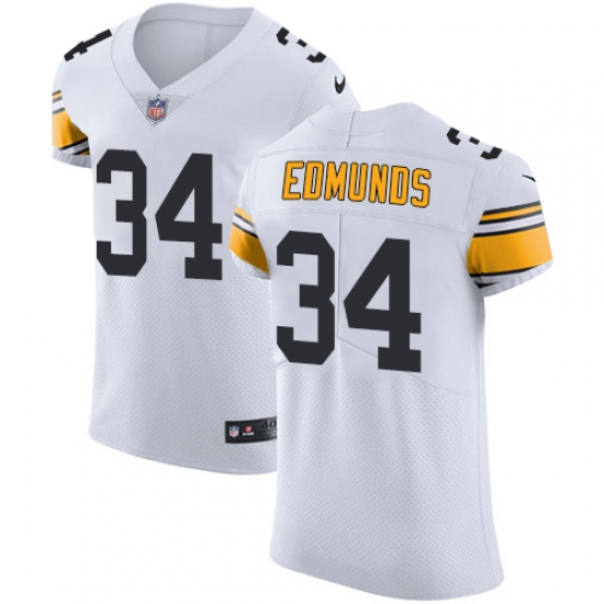 Men's Nike Pittsburgh Steelers 34 Terrell Edmunds White Vapor Untouchable Elite Player NFL Jersey