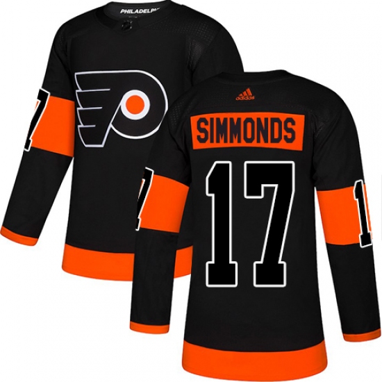 Men's Adidas Philadelphia Flyers 17 Wayne Simmonds Premier Black Alternate NHL Jersey