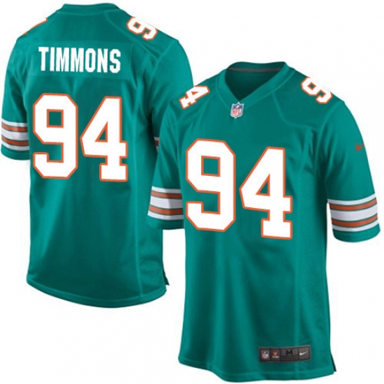 Men's Nike Miami Dolphins 94 Lawrence Timmons Game Aqua Green Alternate NFL Jersey