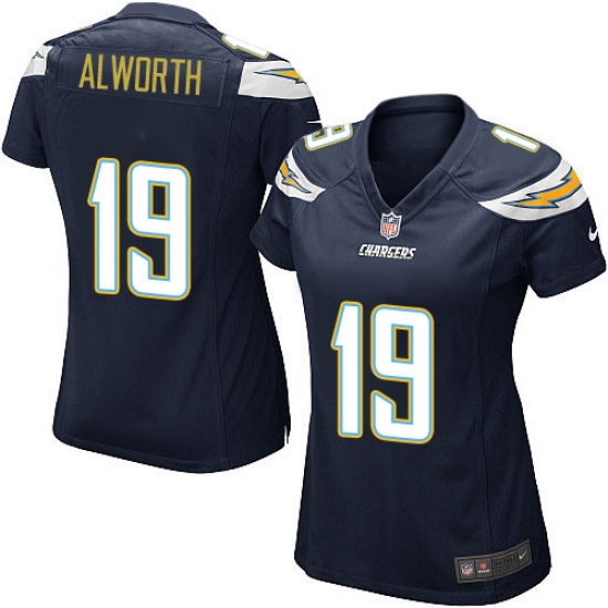 Women's Nike Los Angeles Chargers 19 Lance Alworth Game Navy Blue Team Color NFL Jersey