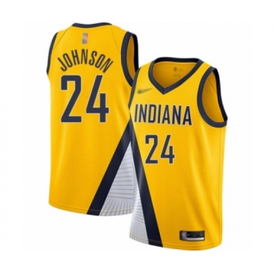 Women's Indiana Pacers 24 Alize Johnson Swingman Gold Finished Basketball Jersey - Statement Edition