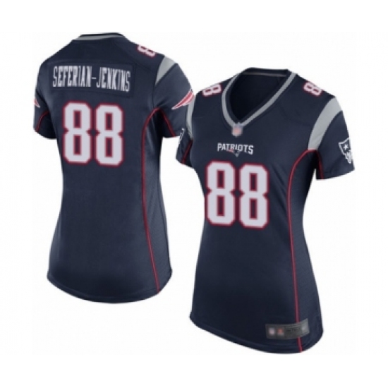 Women's New England Patriots 88 Austin Seferian-Jenkins Game Navy Blue Team Color Football Jersey