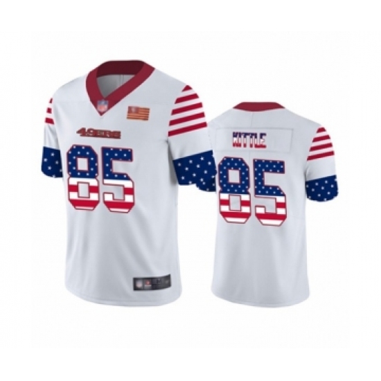 Men's San Francisco 49ers 85 George Kittle White Independence Day Limited Football Jersey