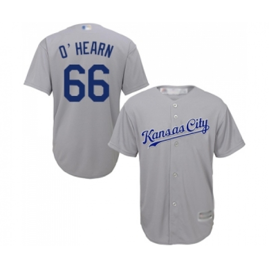 Youth Kansas City Royals 66 Ryan O Hearn Replica Grey Road Cool Base Baseball Jersey