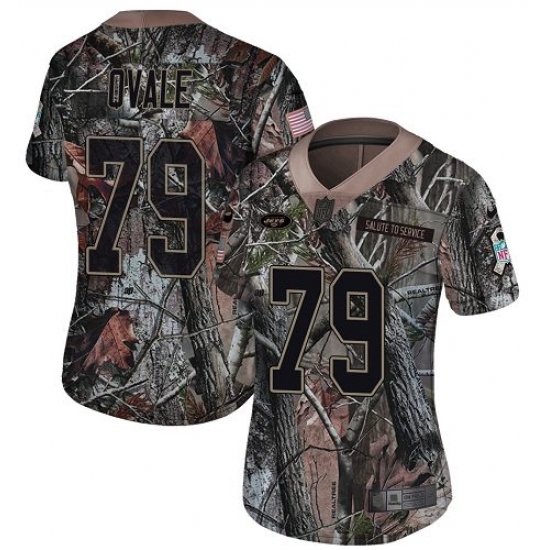 Women's Nike New York Jets 79 Brent Qvale Limited Camo Rush Realtree NFL Jersey