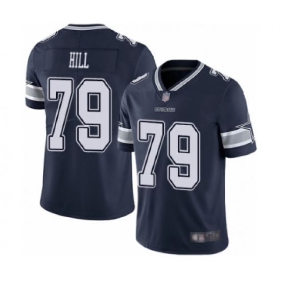 Men's Dallas Cowboys 79 Trysten Hill Navy Blue Team Color Vapor Untouchable Limited Player Football Jersey