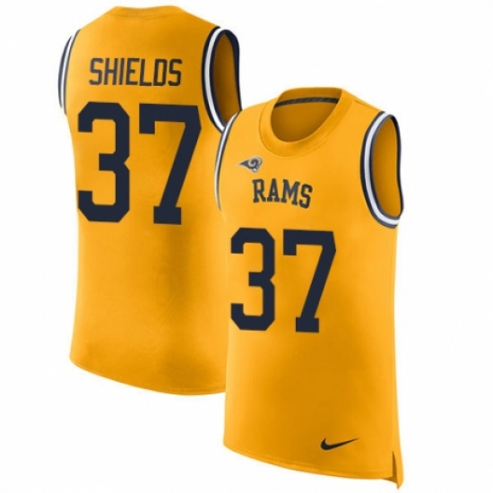 Men's Nike Los Angeles Rams 37 Sam Shields Limited Gold Rush Player Name & Number Tank Top NFL Jersey