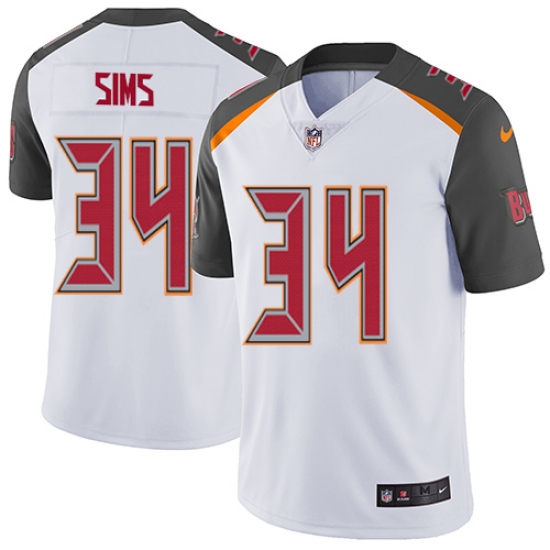 Youth Nike Tampa Bay Buccaneers 34 Charles Sims White Vapor Untouchable Limited Player NFL Jersey