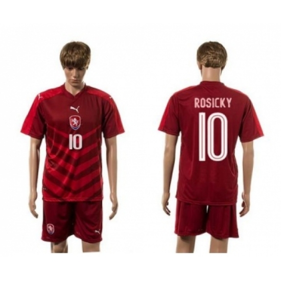 Czech 10 Rosicky Red Home Soccer Country Jersey