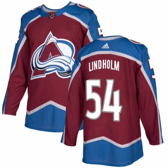 Men's Adidas Colorado Avalanche 54 Anton Lindholm Authentic Burgundy Red Home NHL Jersey