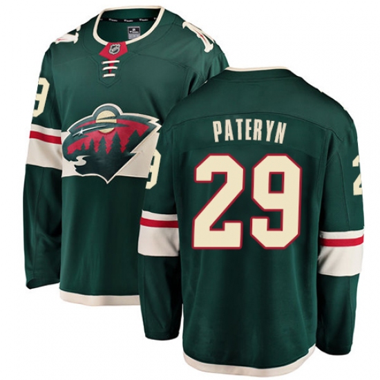 Youth Minnesota Wild 29 Greg Pateryn Authentic Green Home Fanatics Branded Breakaway NHL Jersey